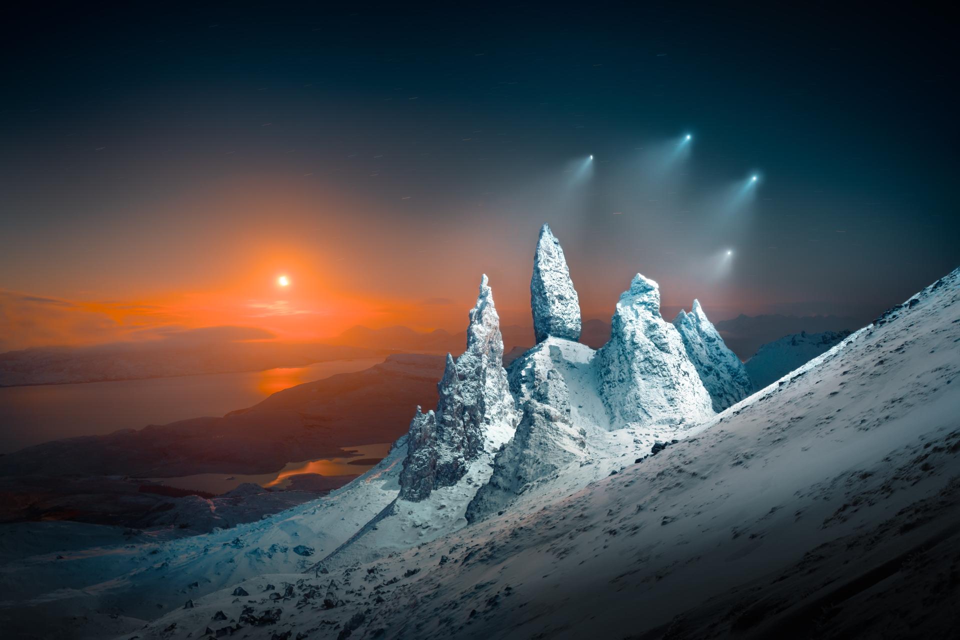 New York Photography Awards Winner - Moonrise Sprites Over Storr
